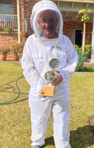 Man in bee suit