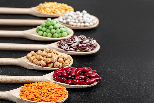 Legumes on spoons