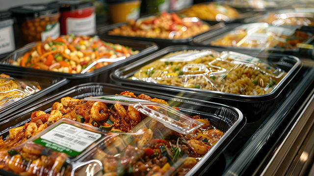 Diverse selection of family friendly frozen meals and prepared